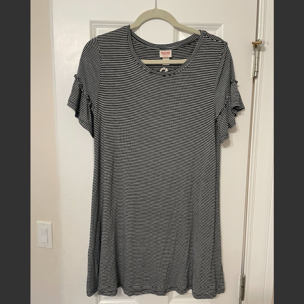 MOSSIMO SUPPLY CO. Striped Dress Ruffle Sleeves - Size Small